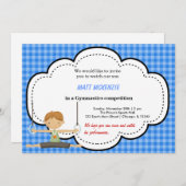 Gymnastikwettbewerb (blau) einladung (Vorne/Hinten)