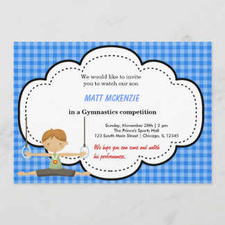 Gymnastikwettbewerb (blau) einladung