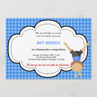 Gymnastikwettbewerb (blau) einladung