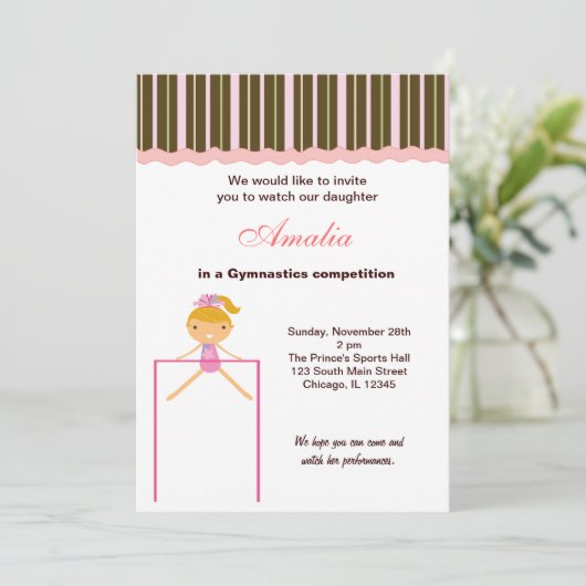 Gymnastikwettbewerb Einladung (Stehend Vorderseite)