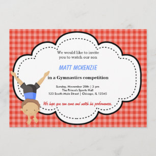 Gymnastikwettbewerb (rot) einladung