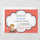 Gymnastikwettbewerb (rot) einladung (Vorne/Hinten)