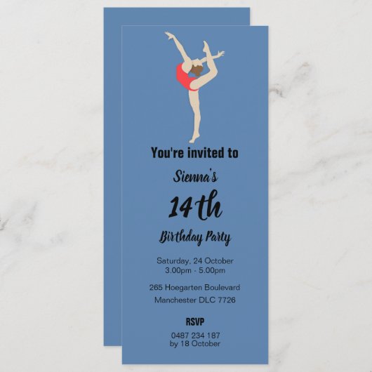 Gymnastin Einladung (Vorne/Hinten)