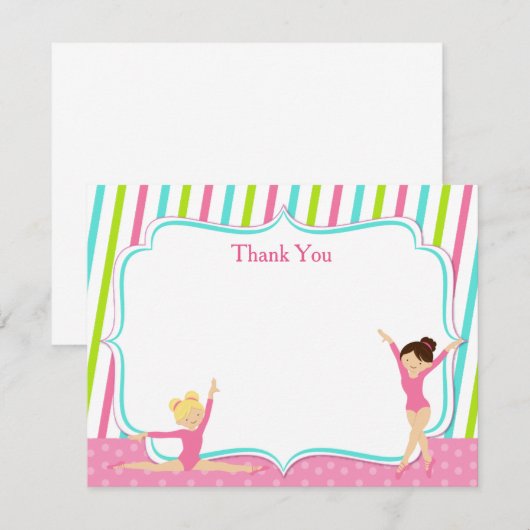 Gymnastisch danke Karten (Vorne/Hinten)