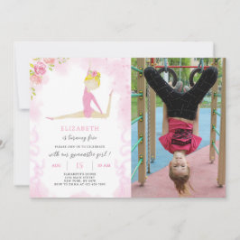 Gymnastische Einladung zum Geburtstag mit Foto