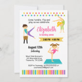 Gymnastische Geburtstagsparty Einladung (Vorderseite)