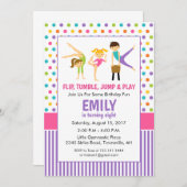 Gymnastische Geburtstagsparty Einladung (Vorne/Hinten)