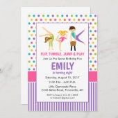 Gymnastische Geburtstagsparty Einladung (Vorne/Hinten)