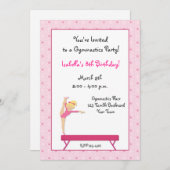 Gymnastisches Party, Einladung der Balancebrache (Vorne/Hinten)