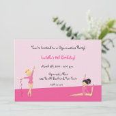 Gymnastisches Party, stolpernde Einladung (Stehend Vorderseite)