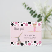 Gymnastisches Party Vielen Dank in Rosa, Grau und Postkarte (Stehend Vorderseite)