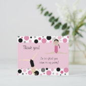 Gymnastisches Party Vielen Dank in Rosa, Grau und Postkarte (Stehend Vorderseite)