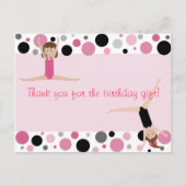 Gymnastisches Party Vielen Dank in Rosa, Grau und Postkarte (Vorderseite)