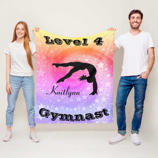 Gymnaststufe Fleece Blankon mit ihrem Level-# und  (Beispiel)