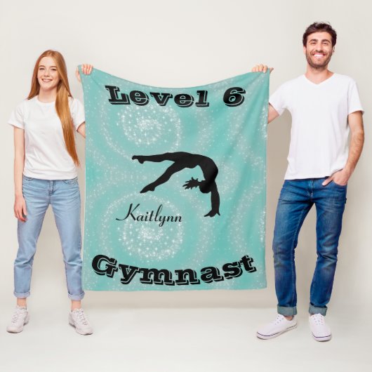 Gymnaststufe Fleece Blankon mit ihrem Level-# und (Beispiel)
