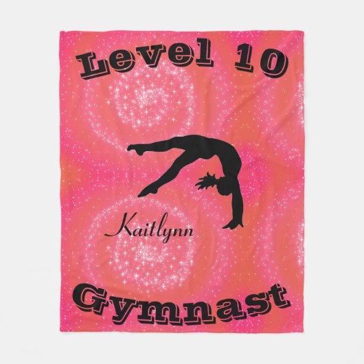 Gymnaststufe Fleece Blankon mit ihrem Level-# und (Vorderseite)