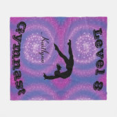Gymnaststufe Fleece Blankon mit ihrem Level-# und  (Vorderseite (Horizontal))