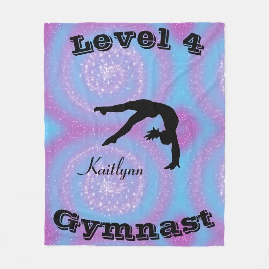 Gymnaststufe Fleece Blankon mit ihrem Level-# und (Vorderseite)
