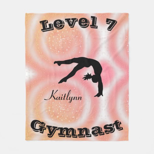 Gymnaststufe Fleece Blankon mit ihrem Level-# und  (Vorderseite)