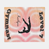 Gymnaststufe Fleece Blankon mit ihrem Level-# und  (Vorderseite (Horizontal))