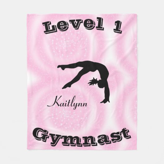 Gymnaststufe Fleece Blankon mit ihrem Level-# und (Vorderseite)