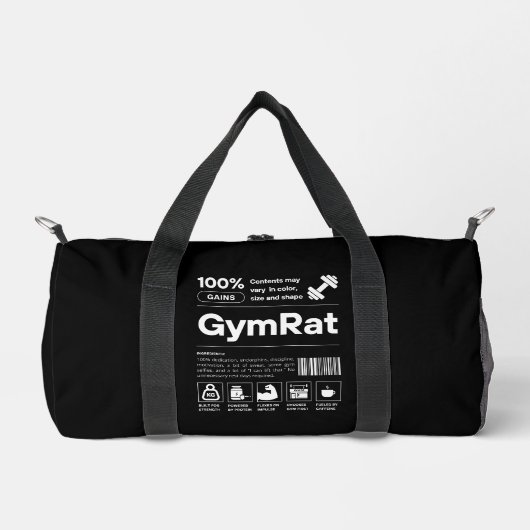 GymRat Funny Workout Gear Fitness Gym Barcode Duffle Bag (Vorderseite)