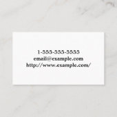 Gynäkologe Business Card Visitenkarte (Rückseite)