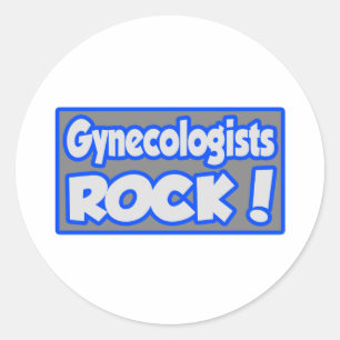 Gynäkologen Rock! Runder Aufkleber
