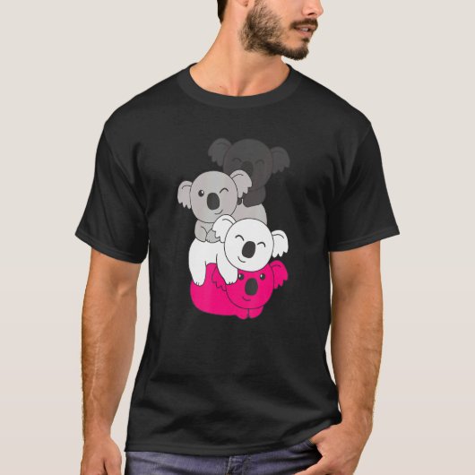 Gynephilia Flag Pile Pride Lgbtq Koalas Gynephilie T-Shirt (Vorderseite)
