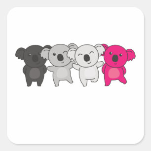 Gynephilia Flag Pride Lgbtq Niedlich Koala Square  Quadratischer Aufkleber