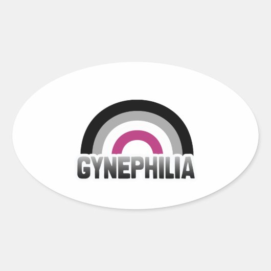 Gynephilia Pride Ovaler Aufkleber (Vorderseite)