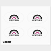 Gynephilia Pride Ovaler Aufkleber (Blatt)