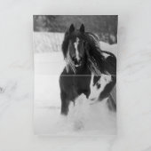 Gyosy Pferde Lauf in der Grußkarte des Schneepferd Karte (Innenseite)