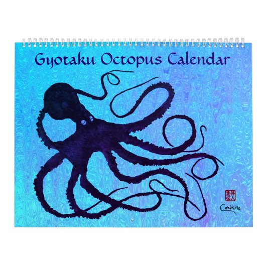 Gyotaku Octopus - großer Kalender (Titelbild)
