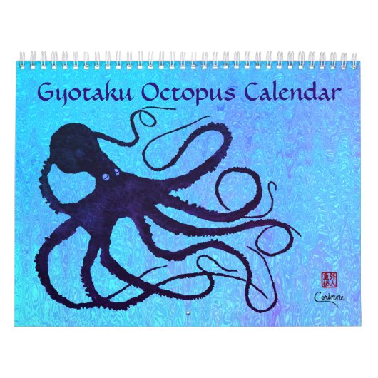 Gyotaku Octopus - Mittelkalender Kalender (Titelbild)
