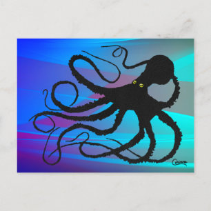 Gyotaku Octopus - Postkarte