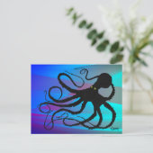 Gyotaku Octopus - Postkarte (Stehend Vorderseite)