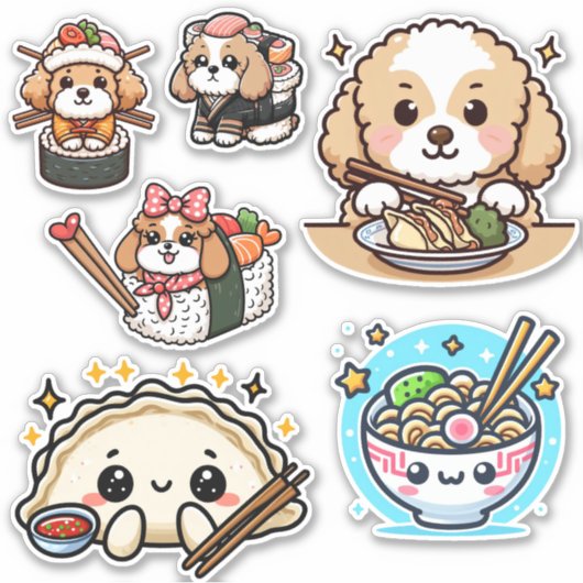 Gyoza Cavoodle Aufkleber (Vorderseite)