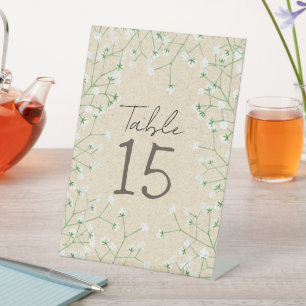 Gypsophila-Aquarell-Blumen Rustikale & Boho-Hochze Sockelschild