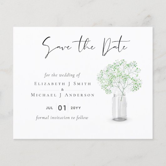 Gypsophila Babys Breath Simple Wedding Rett Dates (Vorderseite)