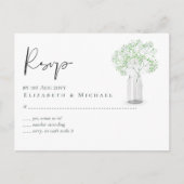 Gypsophila Babys Breath Simple Wedding RSVP Postkarte (Vorderseite)