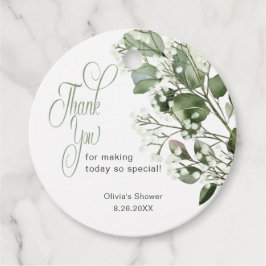 Gypsophila & Eukalyptus Brautparty Vielen Dank Geschenkanhänger