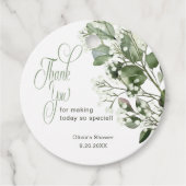 Gypsophila & Eukalyptus Brautparty Vielen Dank Geschenkanhänger (Vorderseite)