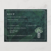 Gypsophila Mason Jar Emerald Green Wedding Postkarte (Vorderseite)