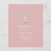 Gypsophila Mason Jar Modern Minimal WEDD Flyer (Vorne)