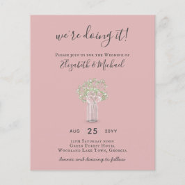 Gypsophila Mason Jar Modern Minimal WEDD Flyer