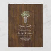 Gypsophila Mason Jar Modern Minimal WEDD Flyer (Vorne)