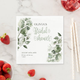 Gypsophila und Eukalyptus-Brautparty Serviette