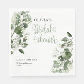 Gypsophila und Eukalyptus-Brautparty Serviette (Vorderseite)