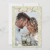 Gypsophila Watercolor Floral Rustic & Boho Wedding Dankeskarte (Vorderseite)